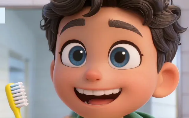 Niño animado de Maex Dental, creado con IA